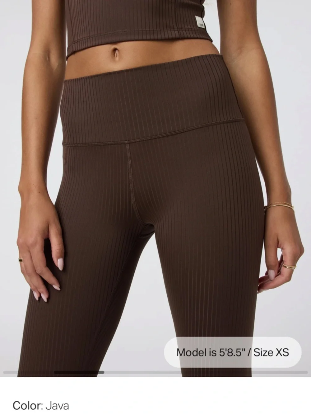 Vuori Inversion Rib Legging in Java - Picture 3 of 6